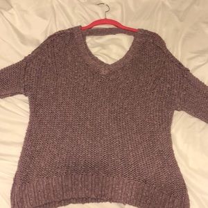 purple distressed hollister sweater